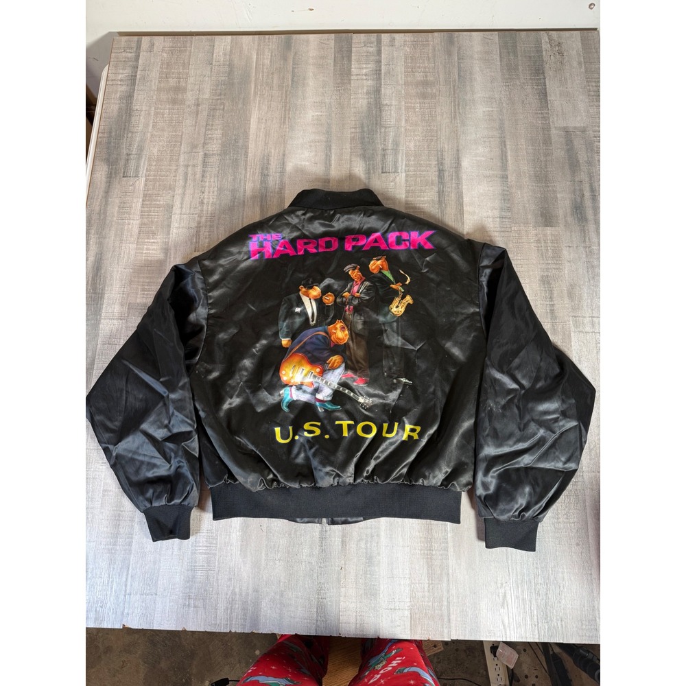 Vintage Swingster Joe Camel The Hard Pack US Tour Satin Bomber Jacket Black XL